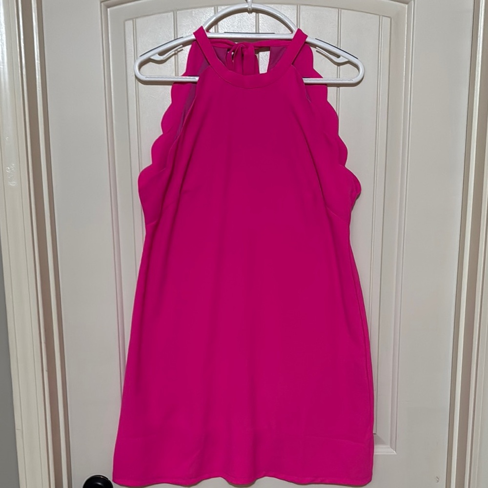 Pink Halter Neck Sleeveless Sundress